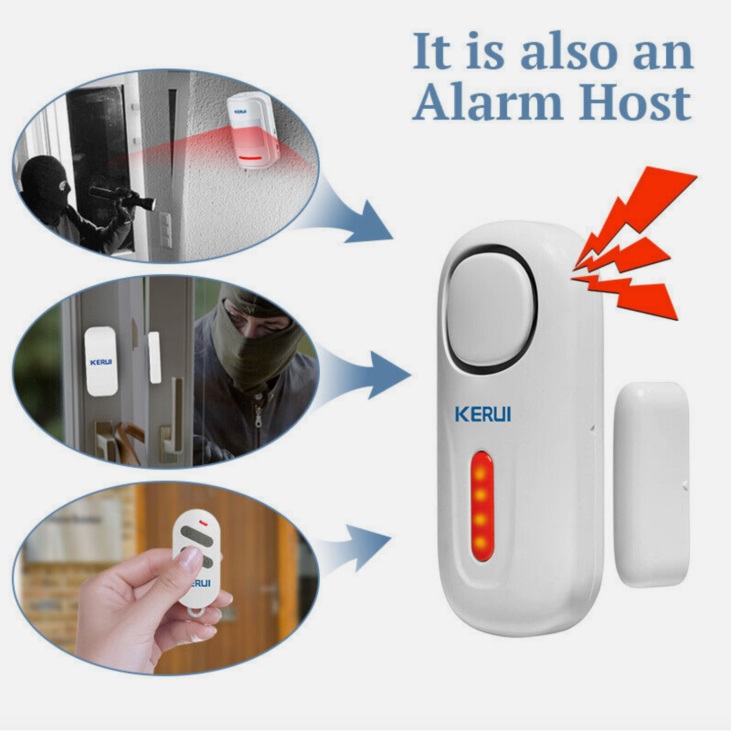 KERUI D2 Wireless Door/Window Alarm Sensor with 120 dB Sound DIY Home Alarm Kit