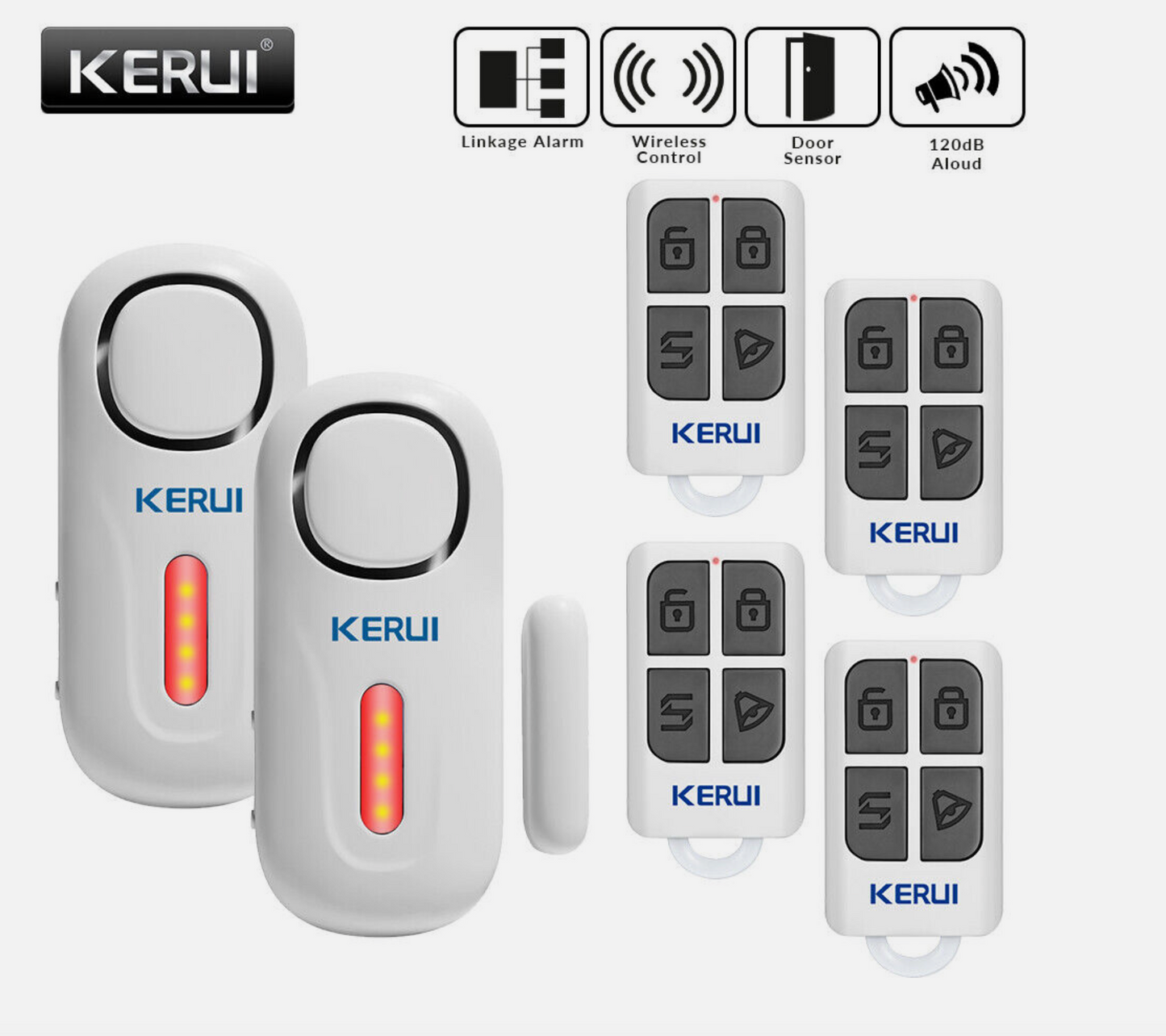 KERUI D2 Wireless Door/Window Alarm Sensor with 120 dB Sound DIY Home Alarm Kit