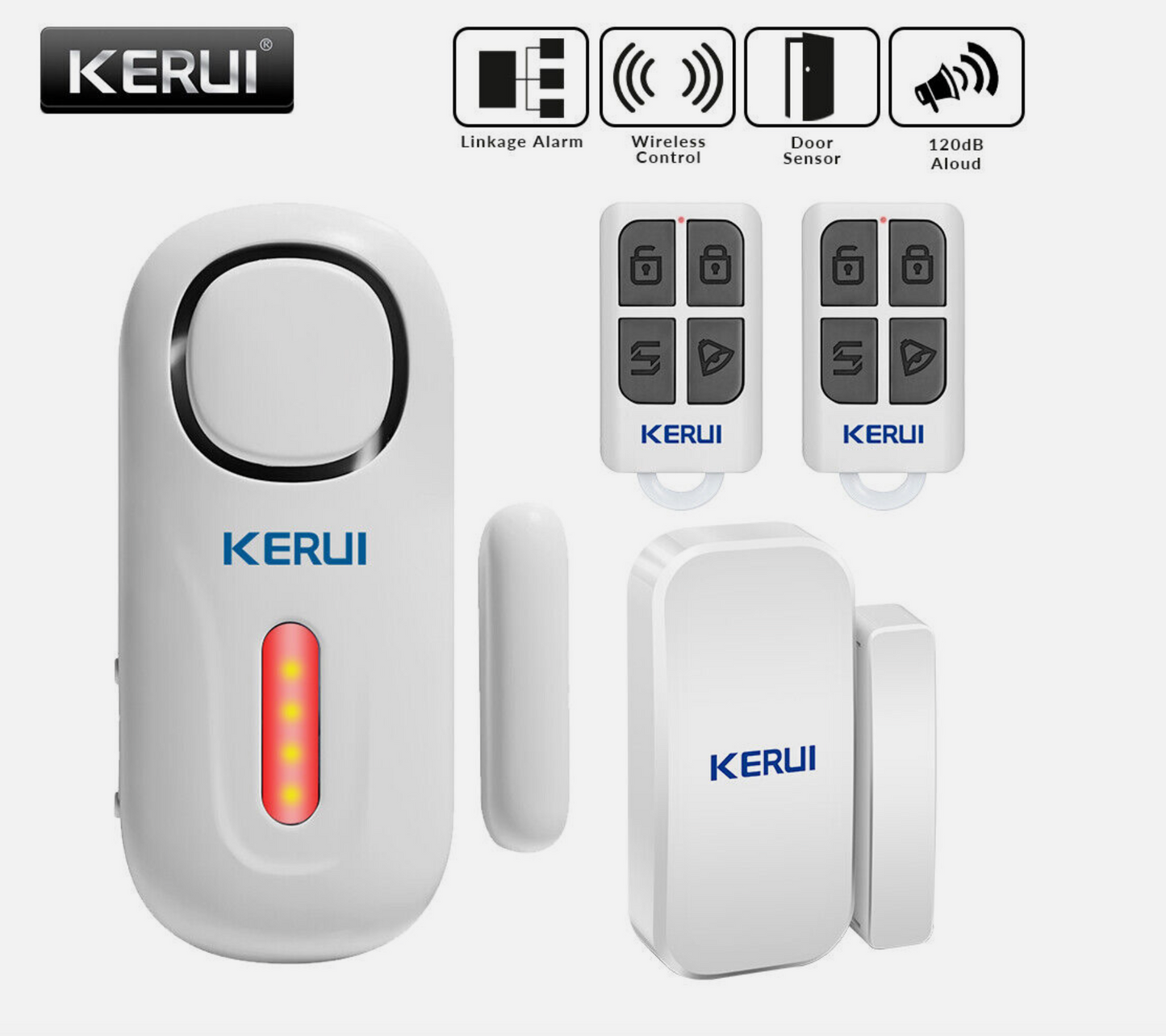 KERUI D2 Wireless Door/Window Alarm Sensor with 120 dB Sound DIY Home Alarm Kit