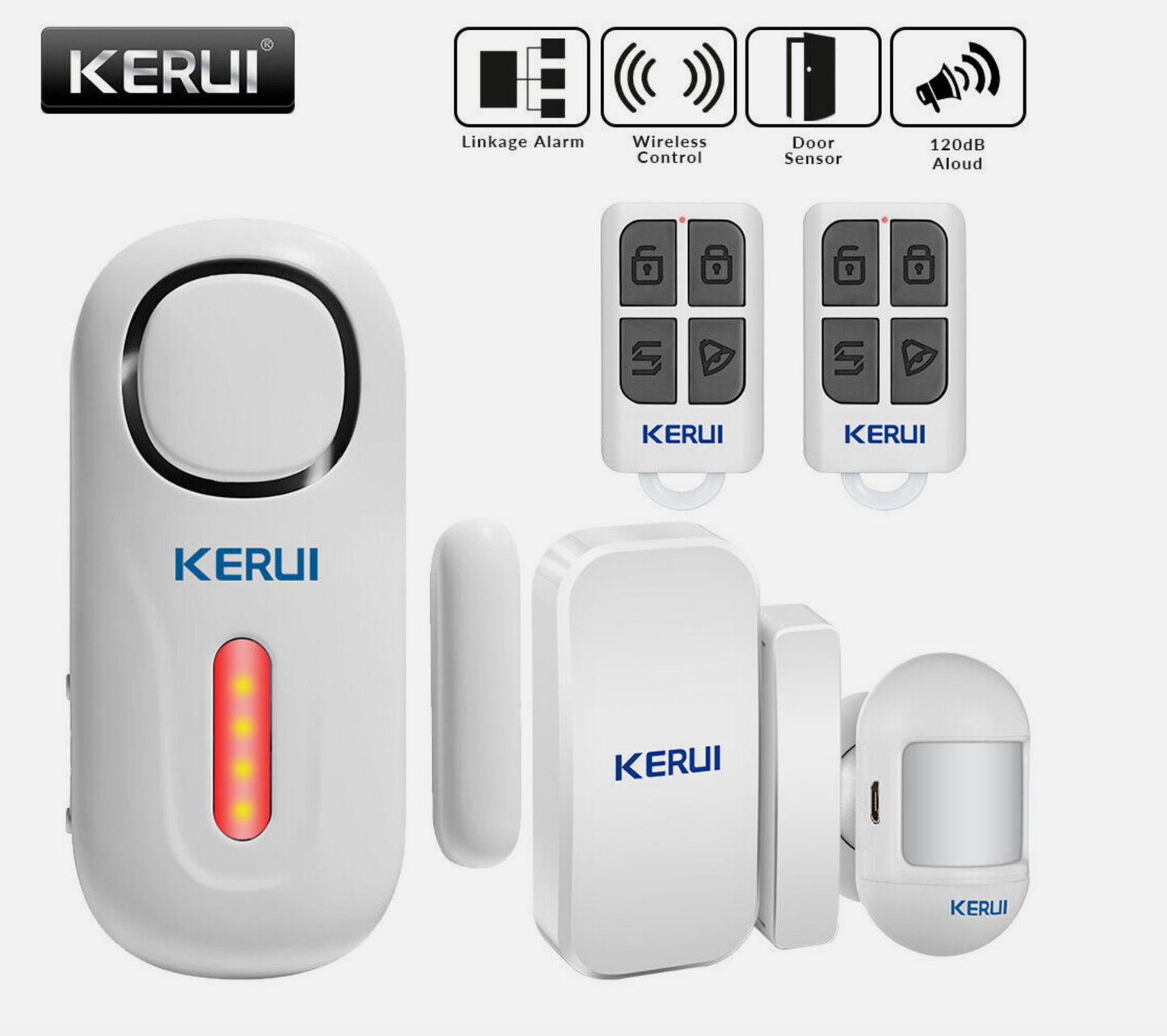 KERUI D2 Wireless Door/Window Alarm Sensor with 120 dB Sound DIY Home Alarm Kit