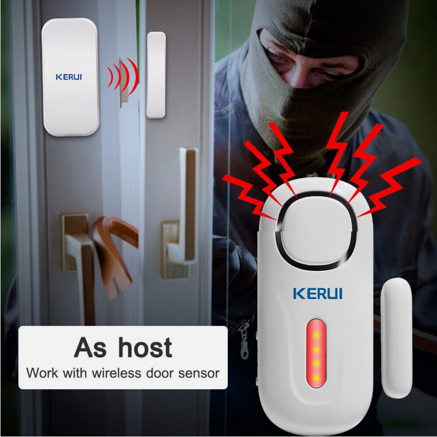 KERUI D2 Wireless Door/Window Alarm Sensor with 120 dB Sound DIY Home Alarm Kit