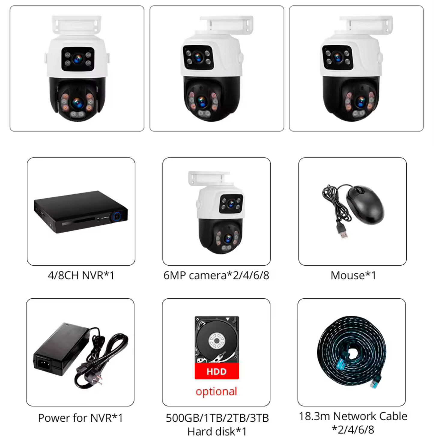 KERUI 6MP Network Camera Dual Screen IP CCTV Surveillance System POE Cameras NVR System PTZ Outdoor Wifi Cameras Security System