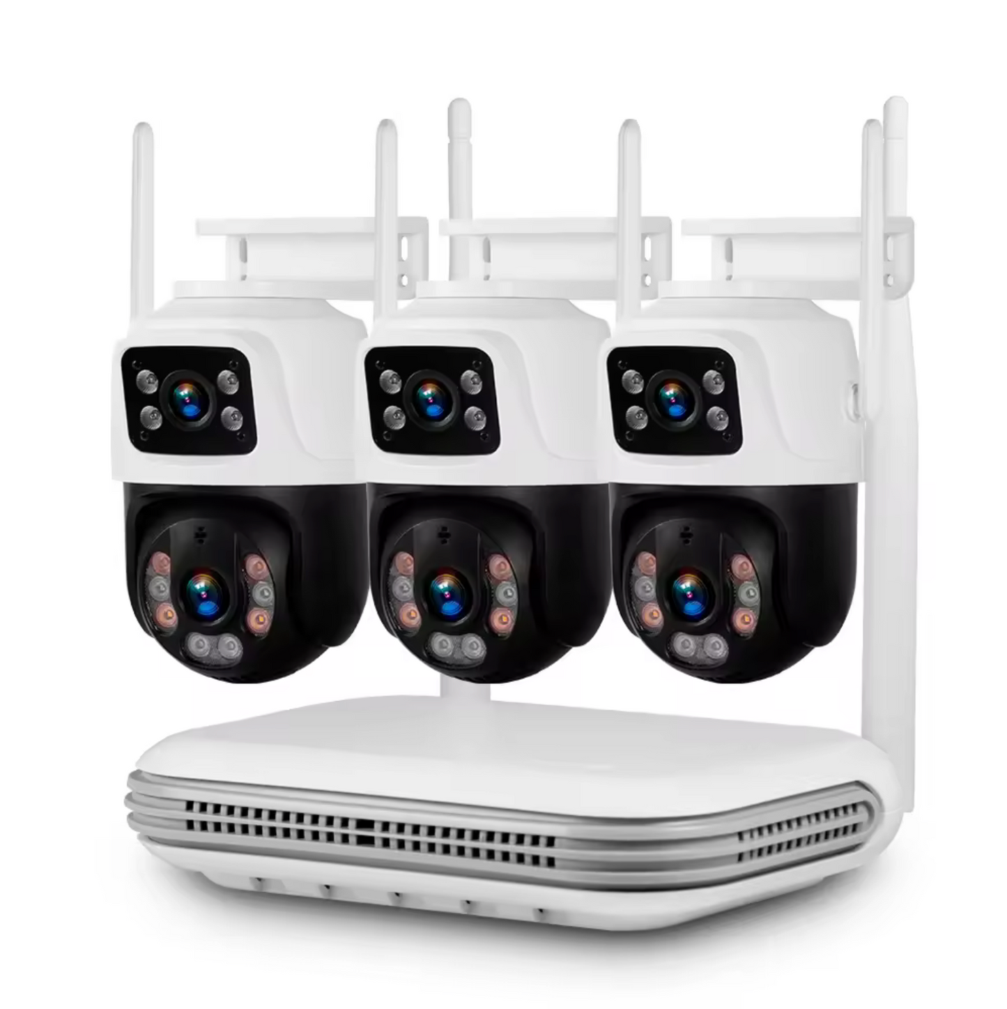 KERUI Outdoor Double Screen P6-QQ6 Network Camera 6MP  6CH Surveillance Home Camera NVR System Security PTZ Camera System CCTV