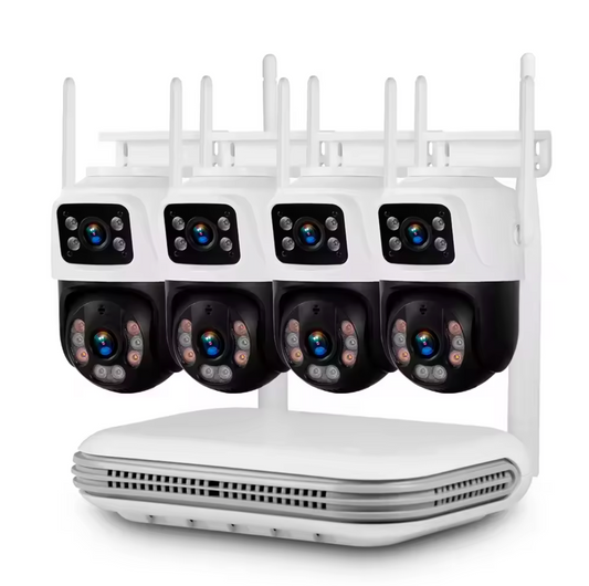 KERUI Outdoor Double Screen P6-QQ6 Network Camera 6MP  6CH Surveillance Home Camera NVR System Security PTZ Camera System CCTV