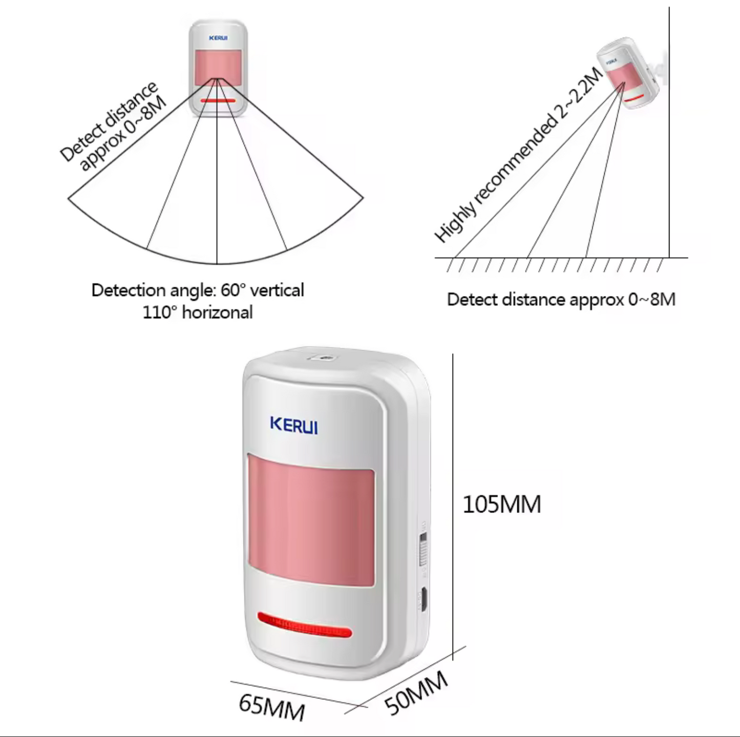 KERUI Wireless Intelligent PIR Motion Sensor Alarm Detector