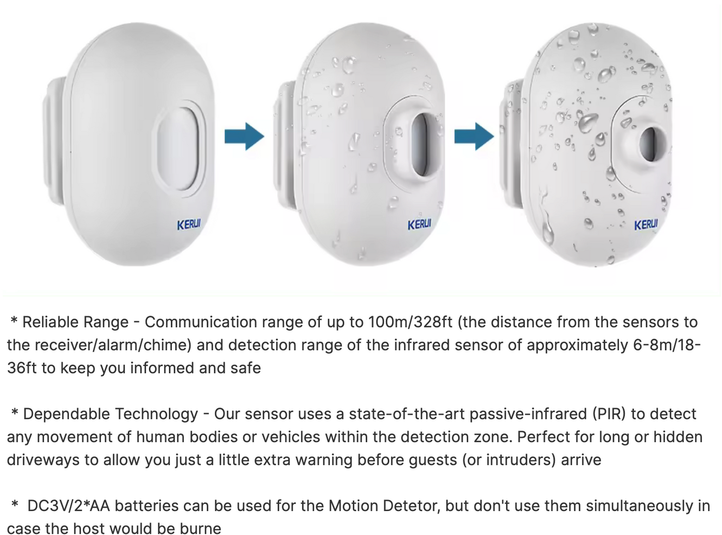 KERUI P861 Waterproof PIR Motion Sensor Detector